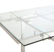Chrome/glass modern table w/ extensions by Coaster additional picture 4
