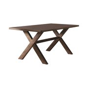 Rustic nutmeg solid wood dining table additional photo 3 of 2