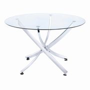 Contemporary chrome dining table w round glass top by Coaster additional picture 3