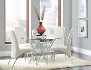Contemporary chrome dining table w round glass top by Coaster additional picture 5