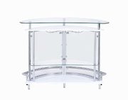 Bar unit in white / clear glass by Coaster additional picture 2