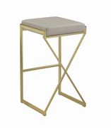 Bar stool in taupe leatherette / gold base by Coaster additional picture 3