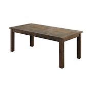 Rustic golden brown solid wood dining table additional photo 5 of 5