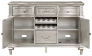 4-drawer sideboard server with faux diamond trim silver oak by Coaster additional picture 6