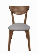 Dining chair in gray fabric/light walnut wood additional photo 2 of 3