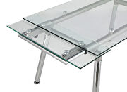 Clean line design glass top extension dining table additional photo 4 of 14