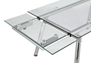Clean line design glass top extension dining table additional photo 5 of 14
