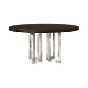 Round graphite / chrome glam style dining table by Coaster additional picture 5