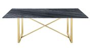 Natural gray marble / gold legs family size dining table by Coaster additional picture 4