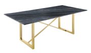 Natural gray marble / gold legs family size dining table by Coaster additional picture 5