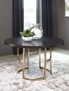 Round dining table in dark brown / rose brass by Coaster additional picture 5