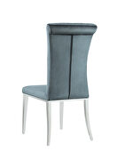 Dark gray velvet dining chair additional photo 2 of 5