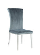Dark gray velvet dining chair additional photo 3 of 5