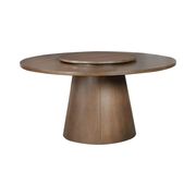 Round cocoa wood dining table w/ optional lazy susan by Coaster additional picture 9