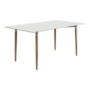 White dining table in mid-century modern design additional photo 2 of 13