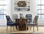 Navy rope & fabric upholstery side chair additional photo 2 of 1