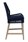 Dark blue rope & fabric upholstered counter height chair by Coaster additional picture 3