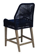 Dark blue rope & fabric upholstered counter height chair by Coaster additional picture 4