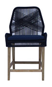 Dark blue rope & fabric upholstered counter height chair by Coaster additional picture 6