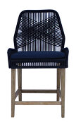 Dark blue rope & fabric upholstered counter height chair by Coaster additional picture 6