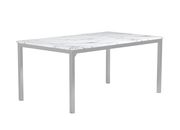 Carrara marble / chrome metal dining table by Coaster additional picture 5
