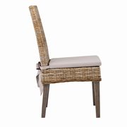 Gray washed khaki fabric woven dining chair by Coaster additional picture 2