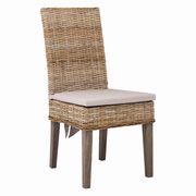 Gray washed khaki fabric woven dining chair by Coaster additional picture 4