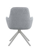 Gray honeycomb quilted fabric dining chair additional photo 4 of 5