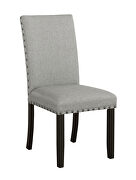 Soft and durable woven fabric in gray parsons chairs additional photo 2 of 4