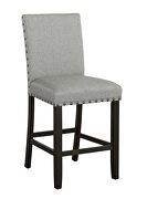 Upholstered in soft and durable woven fabric in gray counter ht chair additional photo 2 of 2