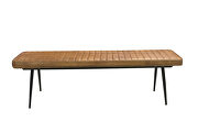 Metal and hand-dyed goat leather bench by Coaster additional picture 2