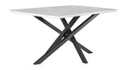 White and gunmetal finish rectangular dining table by Coaster additional picture 2