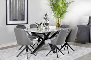 White and gunmetal finish rectangular dining table by Coaster additional picture 7