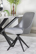 Gray fabric/ leatherette upholstered swivel side chairs (set of 2) by Coaster additional picture 8