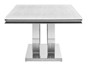 Rectangle faux marble top dining table white and chrome by Coaster additional picture 3