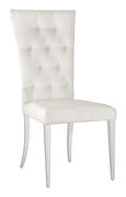 Tufted upholstered side chair (set of 2) white and chrome by Coaster additional picture 5