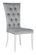 Tufted upholstered side chair (set of 2) gray and chrome by Coaster additional picture 5