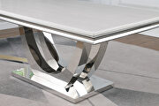 Rectangular faux marble top dining table white and chrome by Coaster additional picture 3