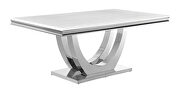 Rectangular faux marble top dining table white and chrome by Coaster additional picture 4