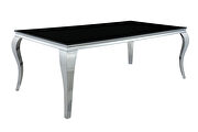 Polished chrome finished table base dining table by Coaster additional picture 3