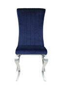 Blue velvet dining chair by Coaster additional picture 2
