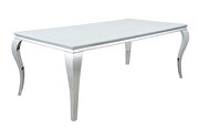 Dining table with polished chrome finished table base additional photo 3 of 8