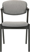 Brown gray fabric upholstery side chairs (set of 2) with demi arm by Coaster additional picture 2