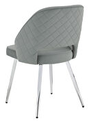 Gray velvet upholstery dining chairs with open back (set of 2) by Coaster additional picture 3