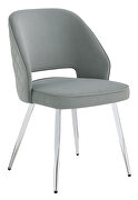 Gray velvet upholstery dining chairs with open back (set of 2) by Coaster additional picture 6