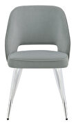 Gray velvet upholstery dining chairs with open back (set of 2) by Coaster additional picture 7