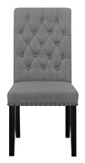 Gray linen-like upholstery tufted side chairs with nailhead trim (set of 2) by Coaster additional picture 2
