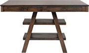 Walnut finish 2-drawer counter height table with open shelves by Coaster additional picture 3