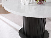 Round dining table rustic espresso and white w/ brown chairs by Coaster additional picture 5