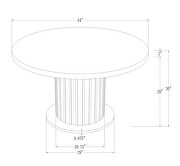 Round dining table rustic espresso and white by Coaster additional picture 3